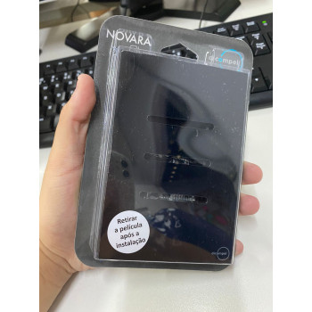 Placa p/ 3 Interruptores 4x2 - Novara Glass Preto Brilhante Placa p/ 3 Interruptores 4x2 - Novara Glass Preto Brilhante